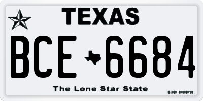 TX license plate BCE6684