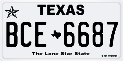 TX license plate BCE6687