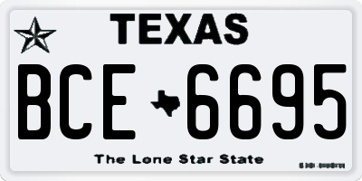 TX license plate BCE6695
