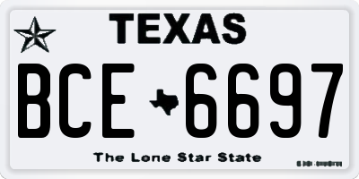 TX license plate BCE6697