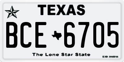 TX license plate BCE6705