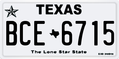 TX license plate BCE6715