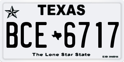 TX license plate BCE6717