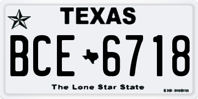 TX license plate BCE6718