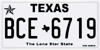 TX license plate BCE6719