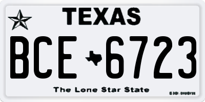 TX license plate BCE6723