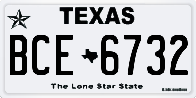 TX license plate BCE6732