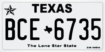 TX license plate BCE6735