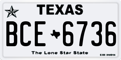 TX license plate BCE6736