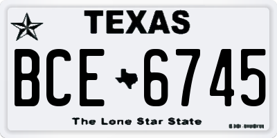 TX license plate BCE6745