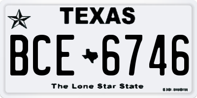 TX license plate BCE6746