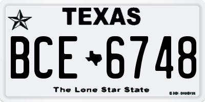 TX license plate BCE6748