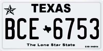 TX license plate BCE6753