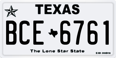 TX license plate BCE6761