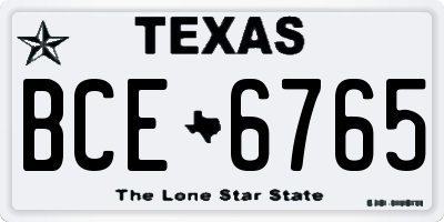 TX license plate BCE6765