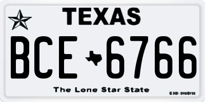 TX license plate BCE6766