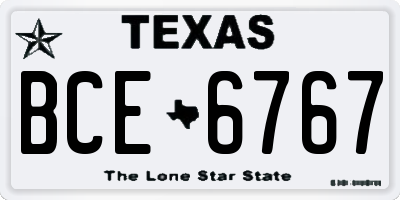 TX license plate BCE6767