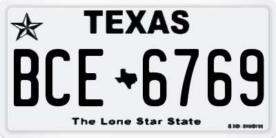 TX license plate BCE6769