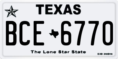 TX license plate BCE6770