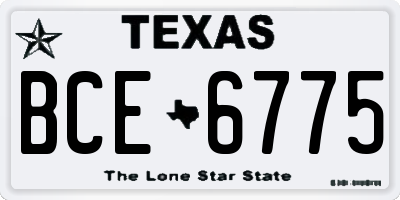 TX license plate BCE6775