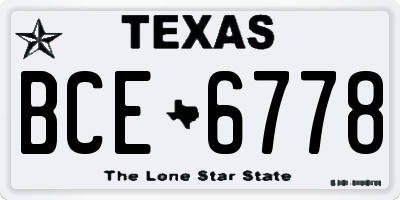 TX license plate BCE6778