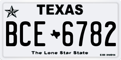 TX license plate BCE6782