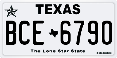 TX license plate BCE6790