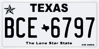 TX license plate BCE6797