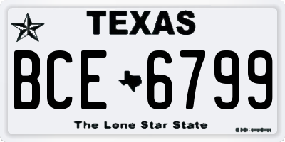 TX license plate BCE6799