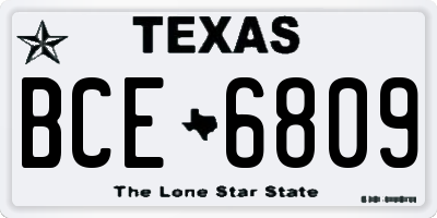 TX license plate BCE6809
