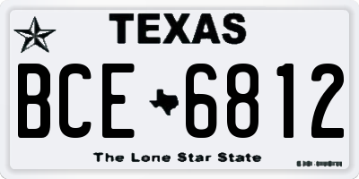 TX license plate BCE6812
