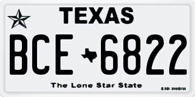 TX license plate BCE6822