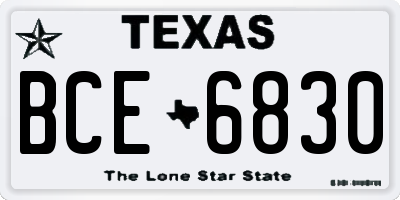 TX license plate BCE6830