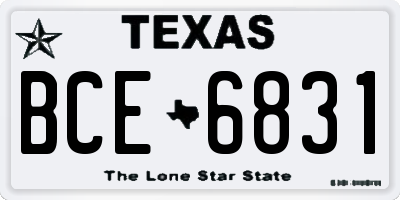 TX license plate BCE6831