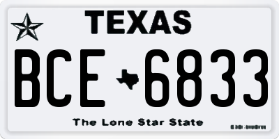 TX license plate BCE6833