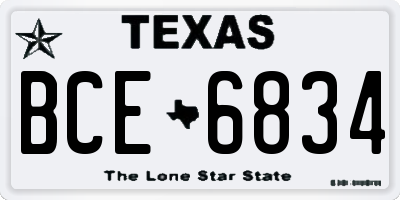 TX license plate BCE6834