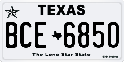 TX license plate BCE6850
