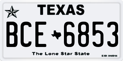 TX license plate BCE6853