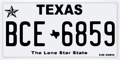 TX license plate BCE6859
