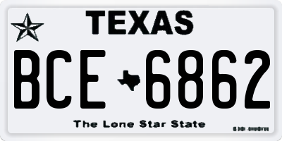 TX license plate BCE6862