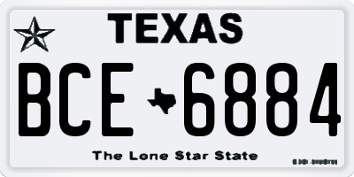 TX license plate BCE6884