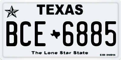TX license plate BCE6885