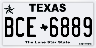 TX license plate BCE6889