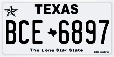 TX license plate BCE6897