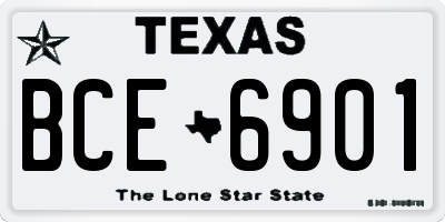 TX license plate BCE6901