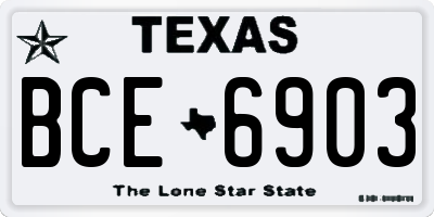 TX license plate BCE6903