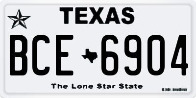 TX license plate BCE6904