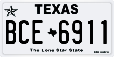 TX license plate BCE6911