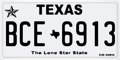 TX license plate BCE6913