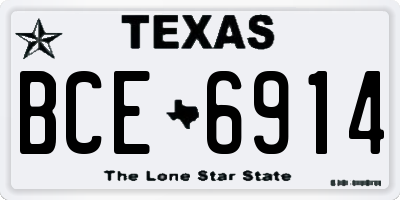 TX license plate BCE6914